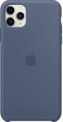 Husa protectie spate cu logo Apple pentru iPhone 11 Pro Max silicon Bleumarin SHO1148 