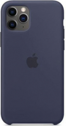 Husa protectie spate cu logo Apple pentru iPhone 11 Pro silicon Bleumarin SHO1141 