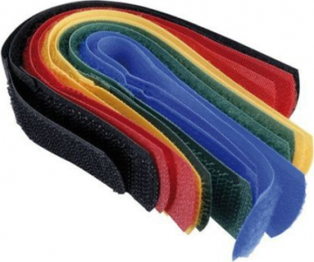 Set 6 bucati cureluse cu sistem de prindere velcro arici pentru organizare cabluri reutilizabile din nylon 180 x 20 mm multicolor SHO1126 