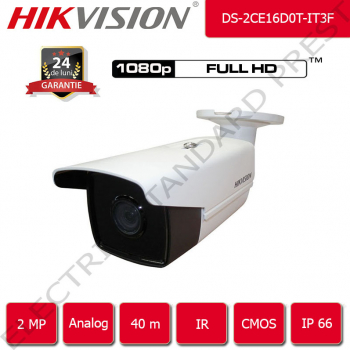 Camera de supraveghere HIKVISION analog 40 m IR FullHD 2 Megapixel 1080p 2.8 mm interior / exterior 