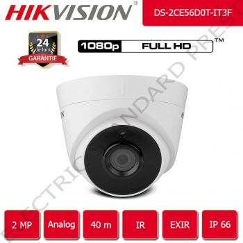 Camera de supraveghere HIKVISION analog 40 m IR FullHD 2 Megapixel 1080p 2.8 mm interior / exterior 