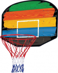 Set de baschet exterior include panou 80x1.3x60 cm cos 45 cm si plasa multicolor Topi Toy 