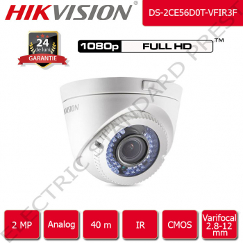 Camera de supraveghere HIKVISION analog 40 m IR FullHD 2 Megapixel 1080p 2.8-12 mm Varifocal interior / exterior 