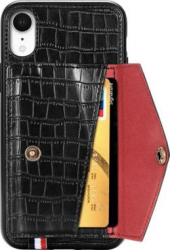 Husa Piele cu Buzunar Card pentru iPhone XS capac de protectie carcasa bumper Negru SHO1469 