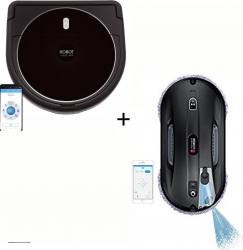 Set aspirator-mop robot HOBOT LEGEE 688 si robot curatare geamuri cu pulverizator HOBOT 388 