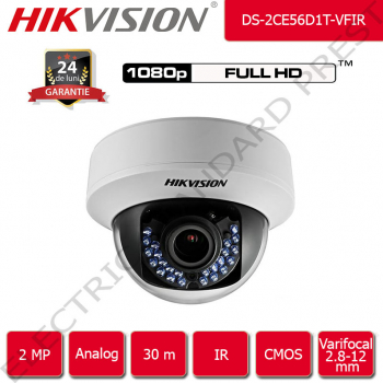 Camera de supraveghere HIKVISION analog 30 m IR FullHD 2 MP 1080p 2.8-12 mm Varifocal interior 