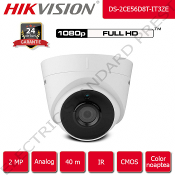 Camera de supraveghere HIKVISION Starlight Color noaptea analog 40 m IR FullHD 2 MP 1080p 2.8-12 mm Varifocal motorizat interior/exterior 