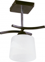 Lustra tip pendul Osaka E27 x 1x 60w wenge+crom abajur sticla alb