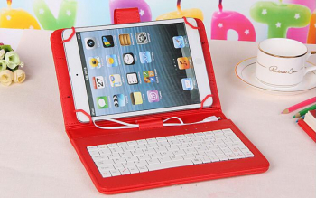 Husa Tableta 9.7 Inch Cu Tastatura Micro Usb Model X Rosu 