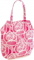 Geanta pentru plaja cu flori alb-roz BB820 47 x 46.5 cm Vivo 