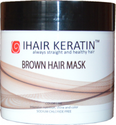 Masca coloranta ciocolatie pentru par 500 ml Ihair Keratin