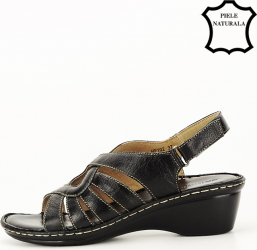 Sandale negre din piele naturala Eliza 