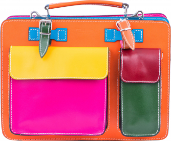 Geanta dama piele naturala Toro Nero rubiks leather rainbow 