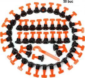 Set 200 tije refolosibile 1.0 mm corp ABS si otel inoxidabil sistem nivelare gresie Smart Metal 