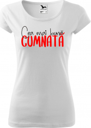 Tricou personalizat femei Cea mai buna Cumnata Greenfish Alb XL 