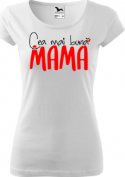 Tricou personalizat femei Cea mai buna Mama Greenfish Alb M 