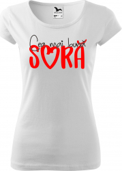 Tricou personalizat femei Cea mai buna Sora Greenfish Alb XL 