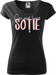 Tricou personalizat femei Cea mai buna Sotie Greenfish Negru 2XL 