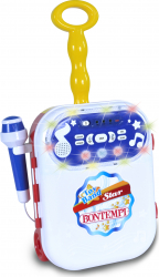 Valiza pe roti cu difuzor si Microfon cu efecte luminoase Bontempi 