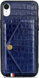 Husa Piele cu Buzunar Card pentru iPhone XS capac de protectie carcasa bumper Bleumarin BBL1465 