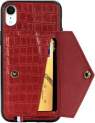 Husa Piele cu Buzunar Card pentru iPhone XS capac de protectie carcasa bumper Rosu BBL1468 