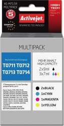 0711 Set 5 Cartuse ActiveJet compatibile Epson T0711/0712/0713/0714/T0715 BX3450 D5050 D78 D92 DX400 DX4000 DX4050 DX4400 DX4450 DX5000 