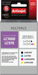 LC1000 Set 4 cartuse cerneala ActiveJet comp Brother LC1000M LC960 LC970M 1BK 1xM 1C 1xY DCP-130C DCP-135C DCP-150C DCP-357C DCP-540CN 