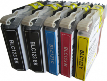 Set 5 buc cartuse cerneala EPS compatibile Brother XL LC123 BROTHER LC121/123XL /BK/BK/C/M/Y DCP-J132W DCP-J552DW DCP-J152W MFC-J470DW