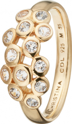 Inel Champagne Love Argint 925 placat cu aur galben de 18 K cu Topaz Masura 49 