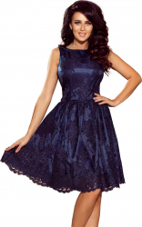 Rochie 173-3 NUMOCO din dantela brodata bleomarin M 