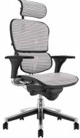 Scaun Ergohuman v1 Plus mesh 3D Alb cu tetiera 2D suport lombar brate reglabile 3D sezut translabil QMOBILI 