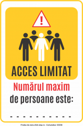 Indicator de avertizare acces limitat a numarului de persoane 