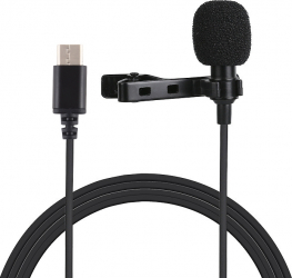Microfon tip lavaloera Puluz pentru smartphone condenser cu conectare type C 