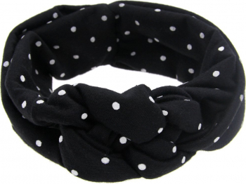 Bentita eleganta neagra cu buline albe