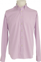 Camasa barbati Newtone guler fixat cu nasturi cu model in carouri - Lila/Alb- 2XL
