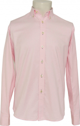 Camasa barbati oxford Newtone guler fixat cu nasturi model uni Roz S 