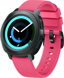 Curea Silicon Premium MTP Roz 20mm Quick Release Striatii Diagonale pentru SmartWatch 