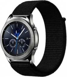Curea Textila Premium MTP Dark Black 22mm Quick Release pentru SmartWatch 