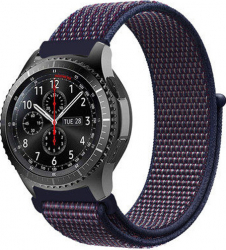 Curea Textila Premium MTP Indigo 22mm Quick Release pentru SmartWatch 