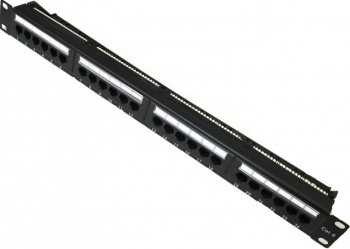 Patch Panel 24 porturi RJ45 negru UTP Cat 6 standard de sertizare 110