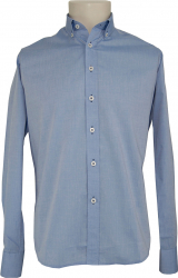 Camasa barbati poplin Newtone guler fixat cu nasturi model uni - Albastru deschis - S 
