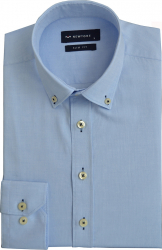 Camasa barbati Oxford Newtone guler fixat cu nasturi model uni - Albastru deschis - XL 