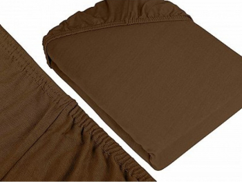 Cearceaf de pat cu elastic 160200+28 cm YUNY MALLY HOME and ndash 100BBC - Maro 