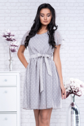 Rochie de zi Rhynna din voal gri 40 EU