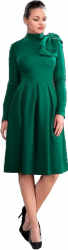 Rochie office din jerse verde smarald