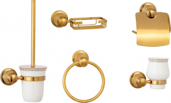 Set accesorii baie cu cinci piese TRENDYS gold 