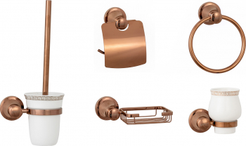 Set accesorii baie cu cinci piese TRENDYS rose 