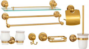 Set accesorii baie cu sapte piese TRENDYS gold 