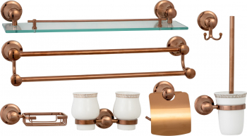 Set accesorii baie cu sapte piese TRENDYS rose 