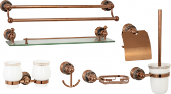 Set sapte piese accesorii baie Jade rose-gold TRENDYS 
